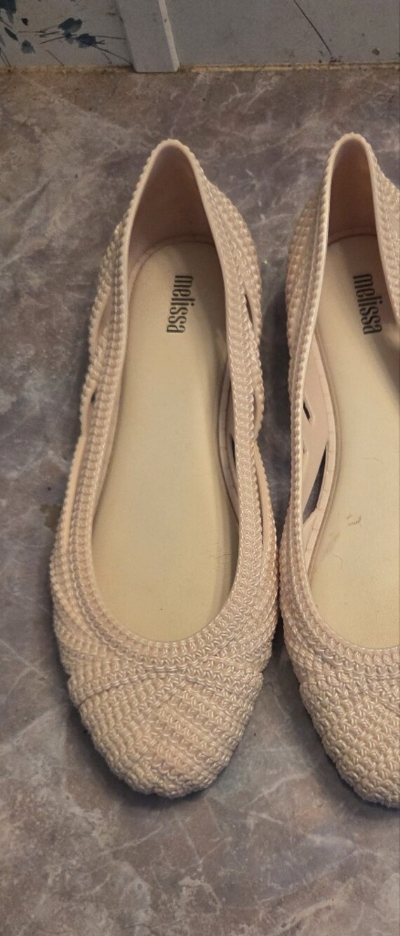 Melissa Women's Cream Woven Ballet Flats